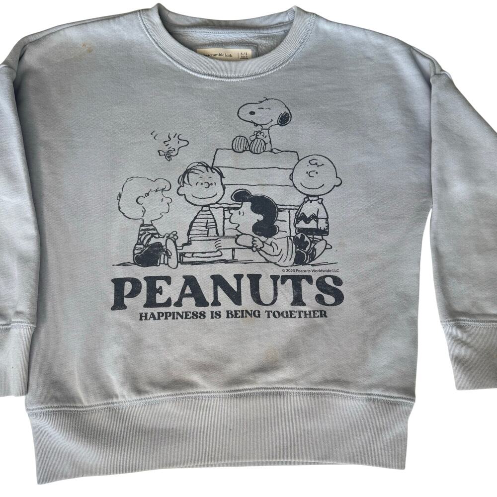 Peanuts Gang Sweatshirt Top Abercrombie Kids Girls Size 5/6 Graphics